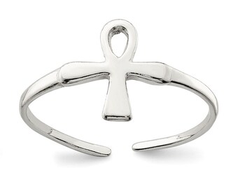 Sterling Silver Ankh (Egyptian Cross) Toe Ring