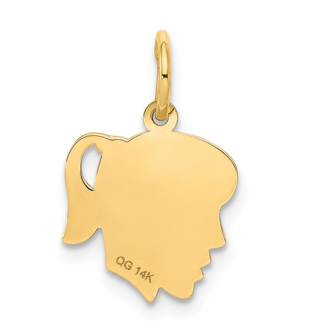 14K Girl Head Charm New Pendant Yellow Gold Etsy
