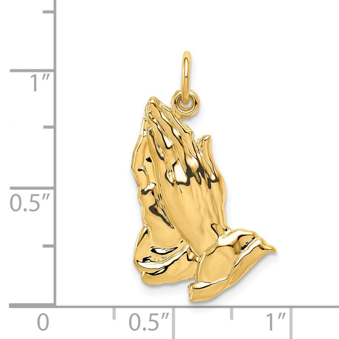 14k Praying Hands Pendant New Religious Charm Yellow Gold Etsy