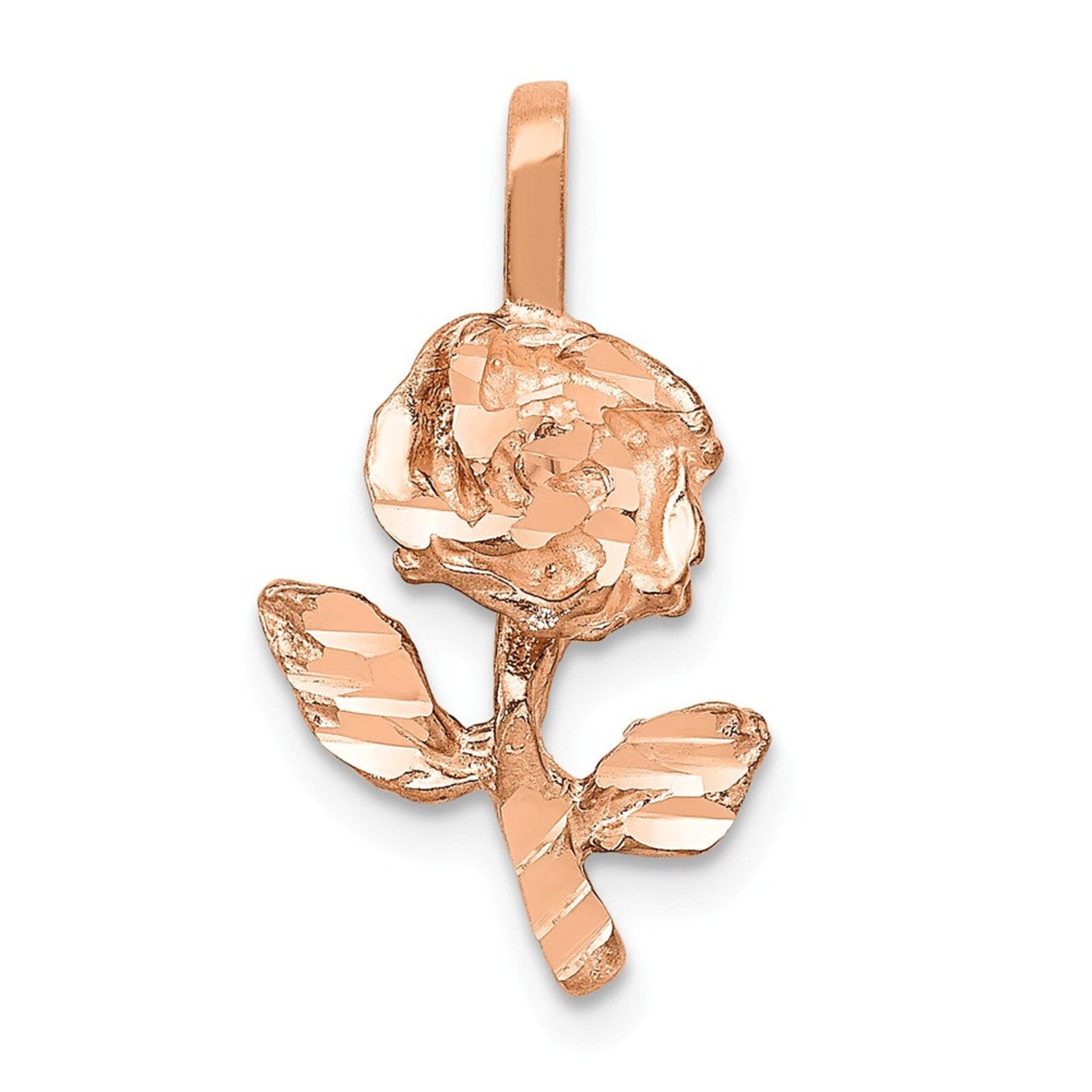 14K RoseGold Rose Charm New Pendant Etsy