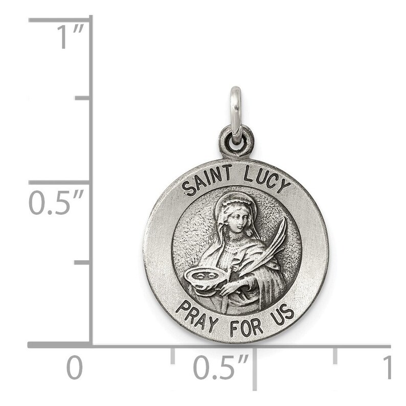 Sterling Silver 18 X 18 Mm Polished Lucy Medal