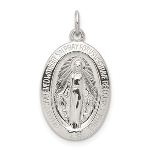 Sterling Silver Miraculous Medal Virgin Mary New Religious 925