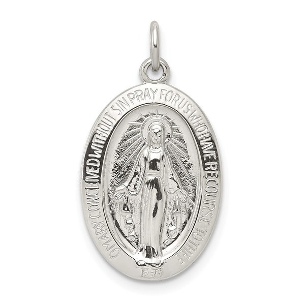 Médaille Miraculeuse Argent Massif Vierge Marie Nouveau Religieux 925