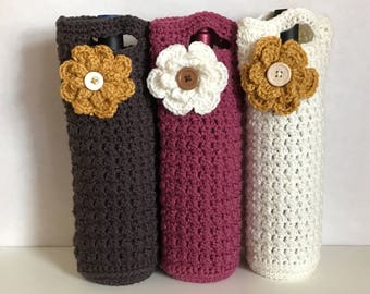 Fall crochet wine totes / wine holders / crochet  bags / gift bags / hostess gift / housewarming gift / bridesmaid gifts