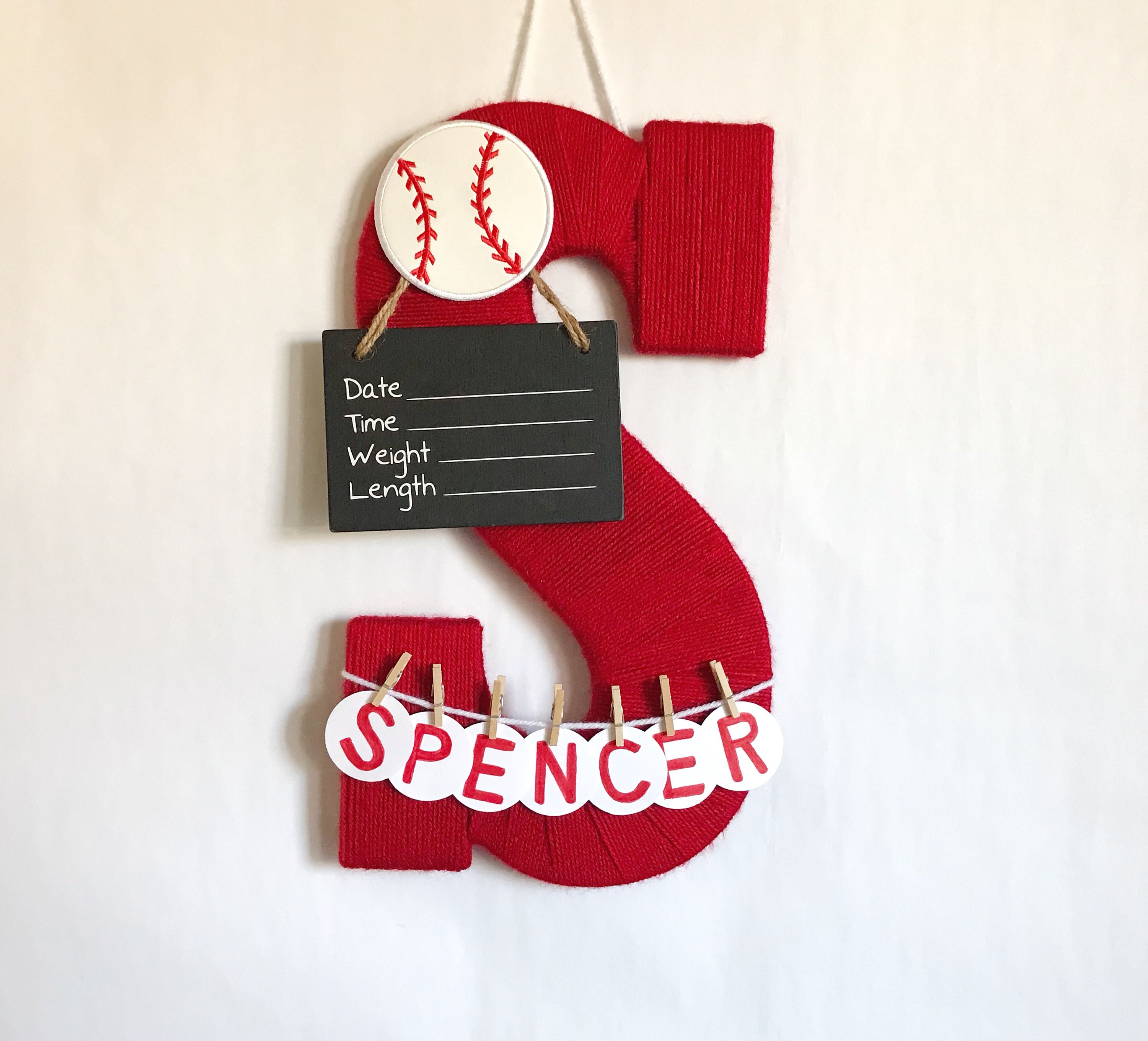 Letter S Hospital Door Hanger Baby Shower Gift Nursery Decor
