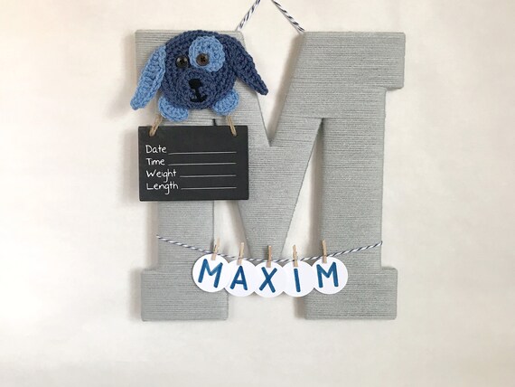 Letter M Hospital Door Hanger Boy Baby Shower Gift Etsy