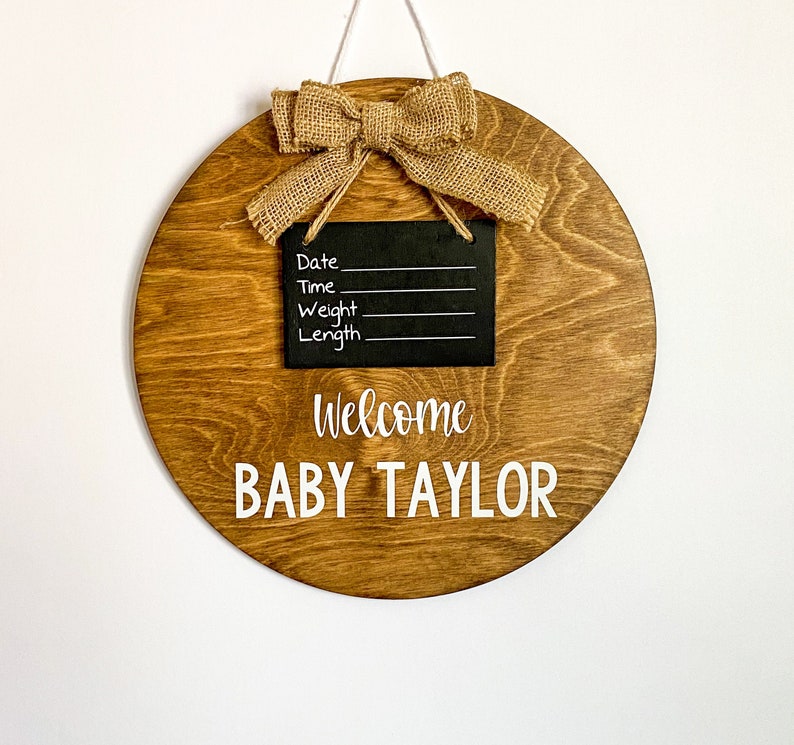 Hospital door hanger / round door sign / Stained wooden Etsy