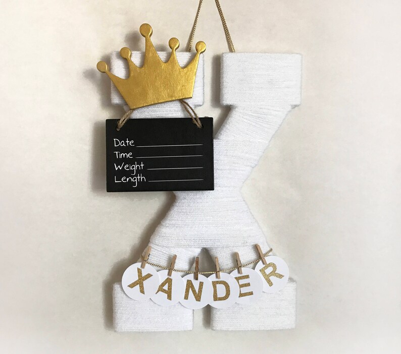Letter X Yarn letter Hospital door hanger Baby shower gift Nursery decor Baby boy door hanger Hospital decor