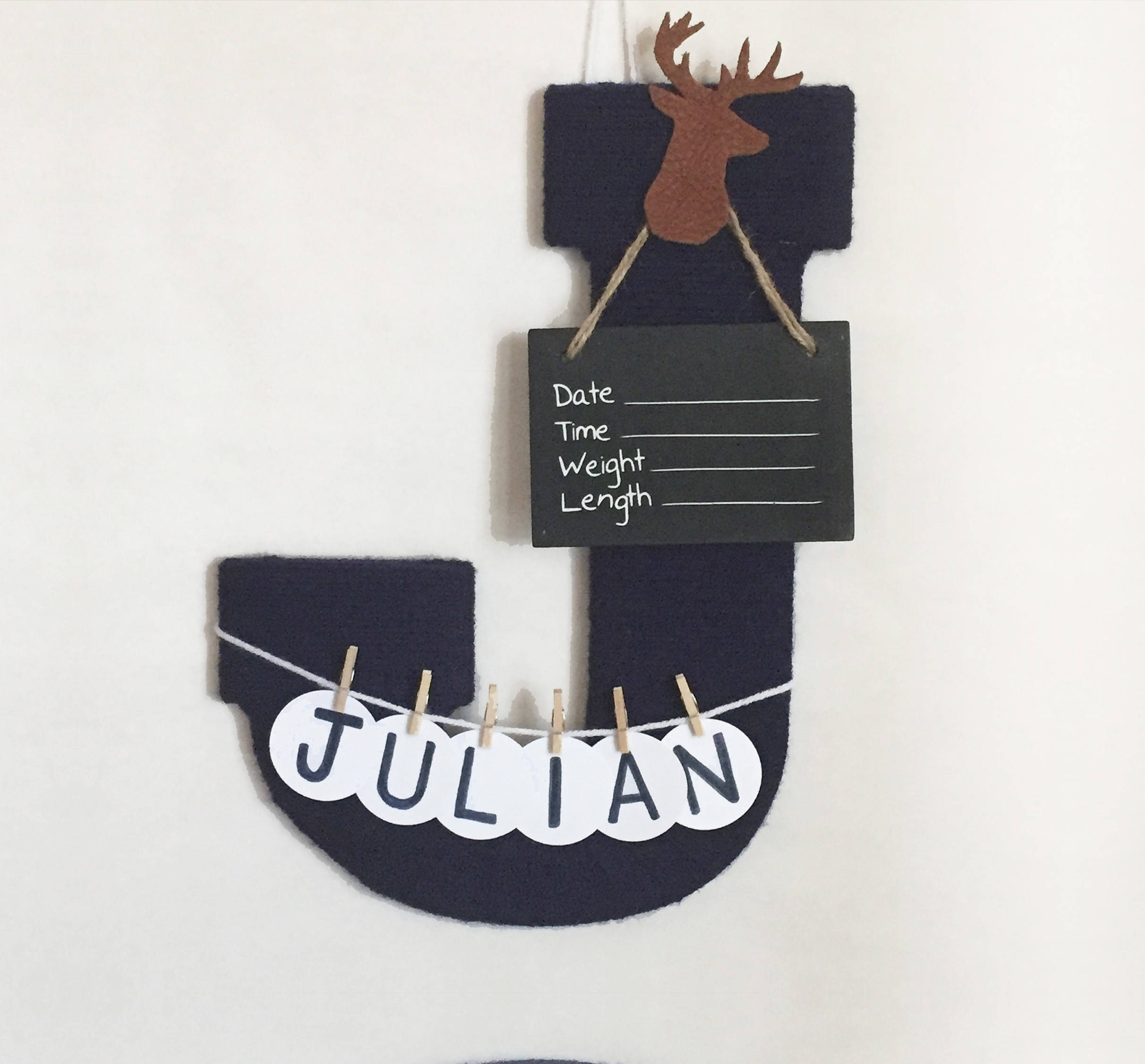Hospital Door Hanger Boy Nursery Door Decor Letter J Baby