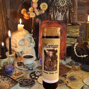 Morrigan Candle, Battle, War, Shapeshifter, Prophecy, Samhain, Fixed, Voodoo, Hoodoo, Witchcraft