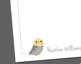 Personalized Cockatiel Note Cards, Bird Thank You Cards