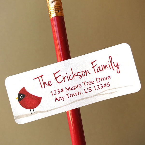 Cardinal Christmas Address Labels