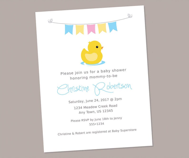 Duck Baby Shower Invitation Rubber Duckie 12 Invitations Etsy Duck Baby Shower Invitation Rubber Duckie 12 Invitations Etsy
