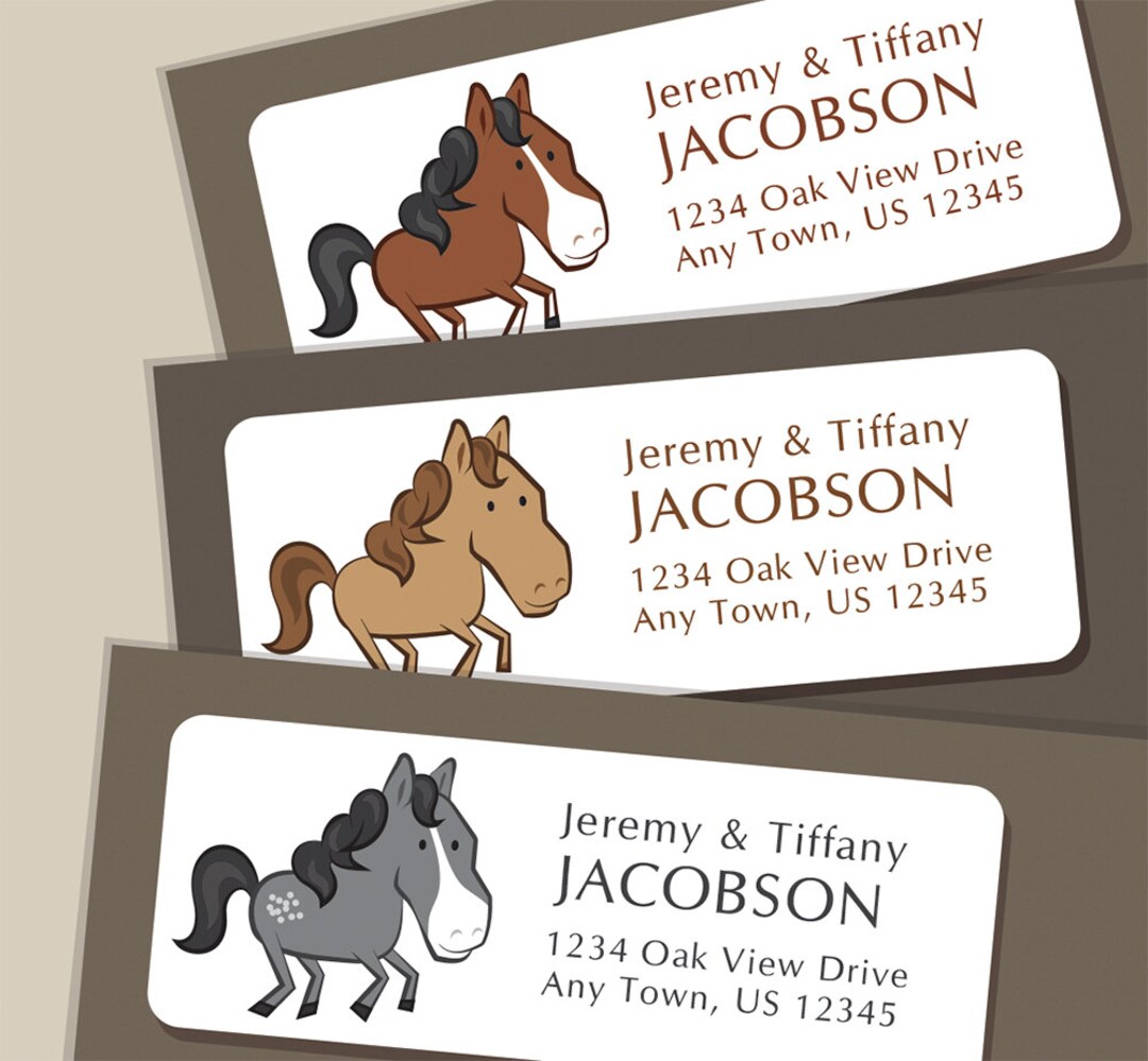 Address Label Stickers Horse Address Labels Return Address Etsy