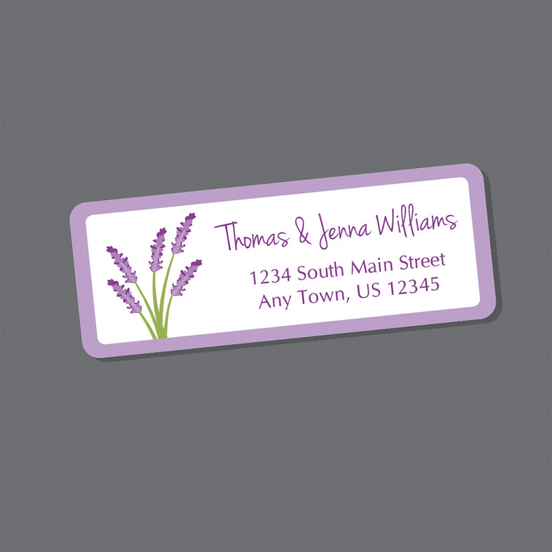 Lavender Flower Address Labels: Personalized Return Address Stickers - Etsy