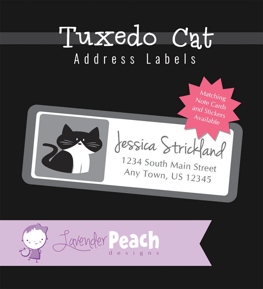 Personalized Labels, Custom 120 Stickers, Cat Lovers Gifts, Orange