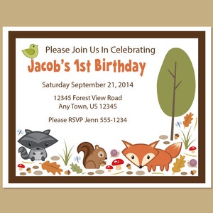 Forest Animal Birthday Invitations with Envelopes image 6