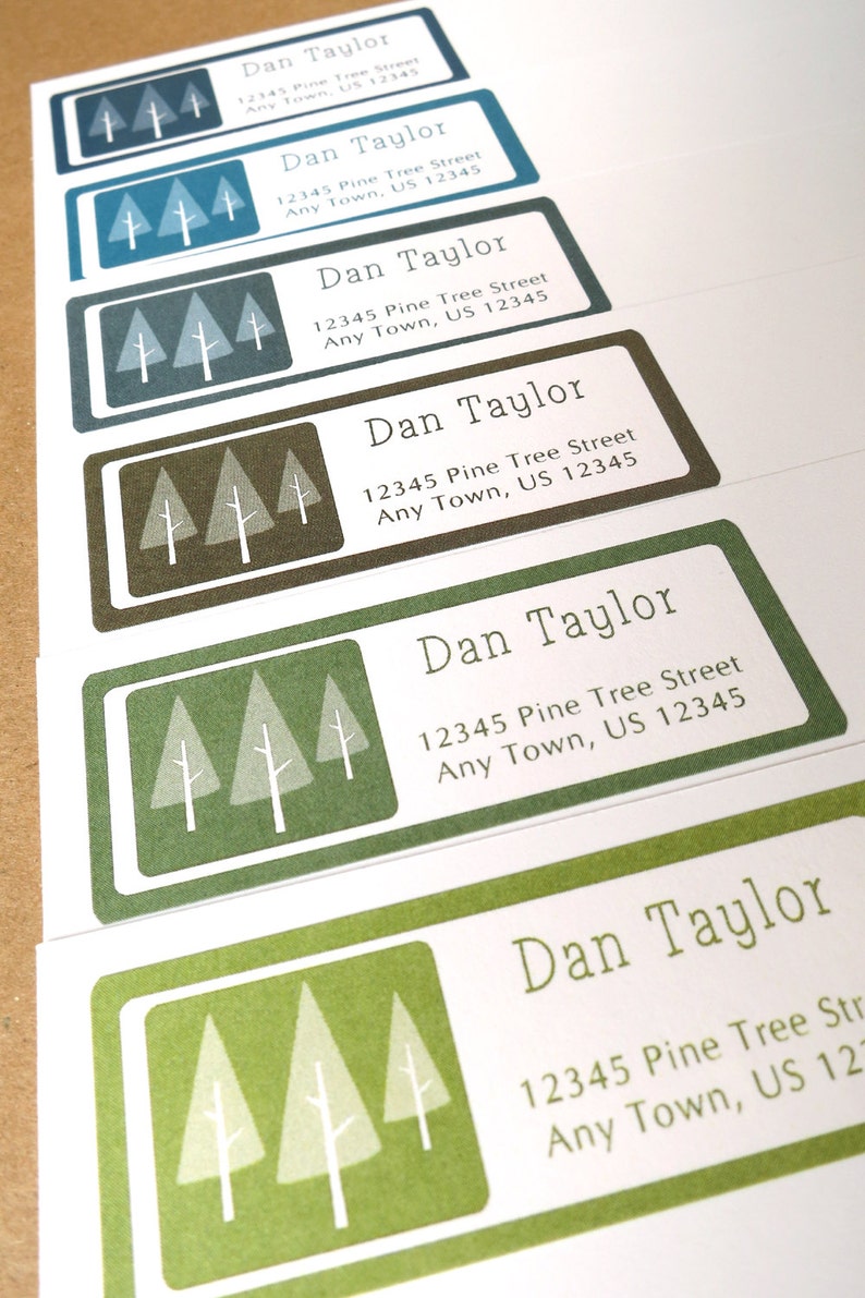 Pine Tree Address Labels, Pine Tree Return Address Stickers, Personalized Return Address Label stickers, 60 Labels, Pine Tree Wedding Labels image 2