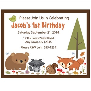 Forest Animal Birthday Invitations with Envelopes image 5