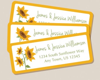 Sunflower Address Stickers for Fall