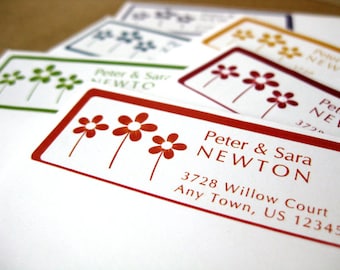 Daisy Flower Personalized Address Labels: 60 Custom Stickers