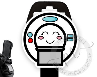 MRI Safe Retractable Badge Reel - Cute Kawaii MRI Machine Badge Reel - Non-Magnetic Badge Reel, MRI Tech Badge Reel, Mri Tech Gift