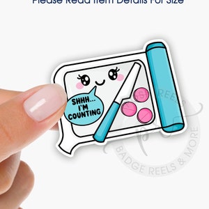 Pharmacy Tech Interchangeable Acrylic Badge Reel Topper - Pill Counting Tray Acrylic Swappable Badge ID Badge Topper, Shhh I&#39;m Counting