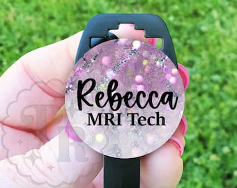 MRI Safe Retractable Badge Reel - Purple and Silver Marble Badge Reel - Non-Magnetic Badge Reel - MRI Technologist  - MRI Tech Gift - 2134