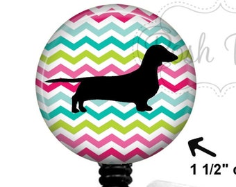 Dog Mama Badge - Dachshund Badge Reel - Weenie Dog Badge Reel, Stethoscope Tag, Carabiner, Lanyard - Want A Different Breed, Convo Me - 1155