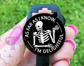 Funny MRI Safe Retractable Badge Reel - As Far As I Know I'm Delightful - Non-Magnetic Badge Reel, MRI Tech Badge Reel, MRI Tech Gift - 2348