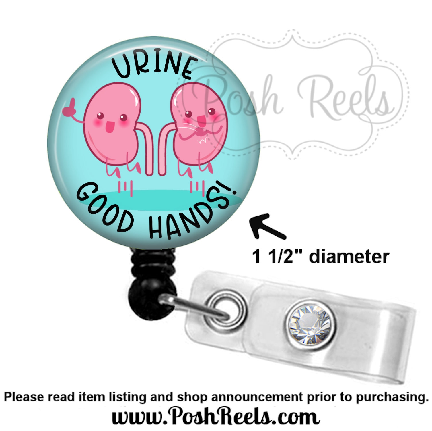 Kidney Badge Reel - Renal Nurse Reel Holder - Dialysis Tech Badge Ree…