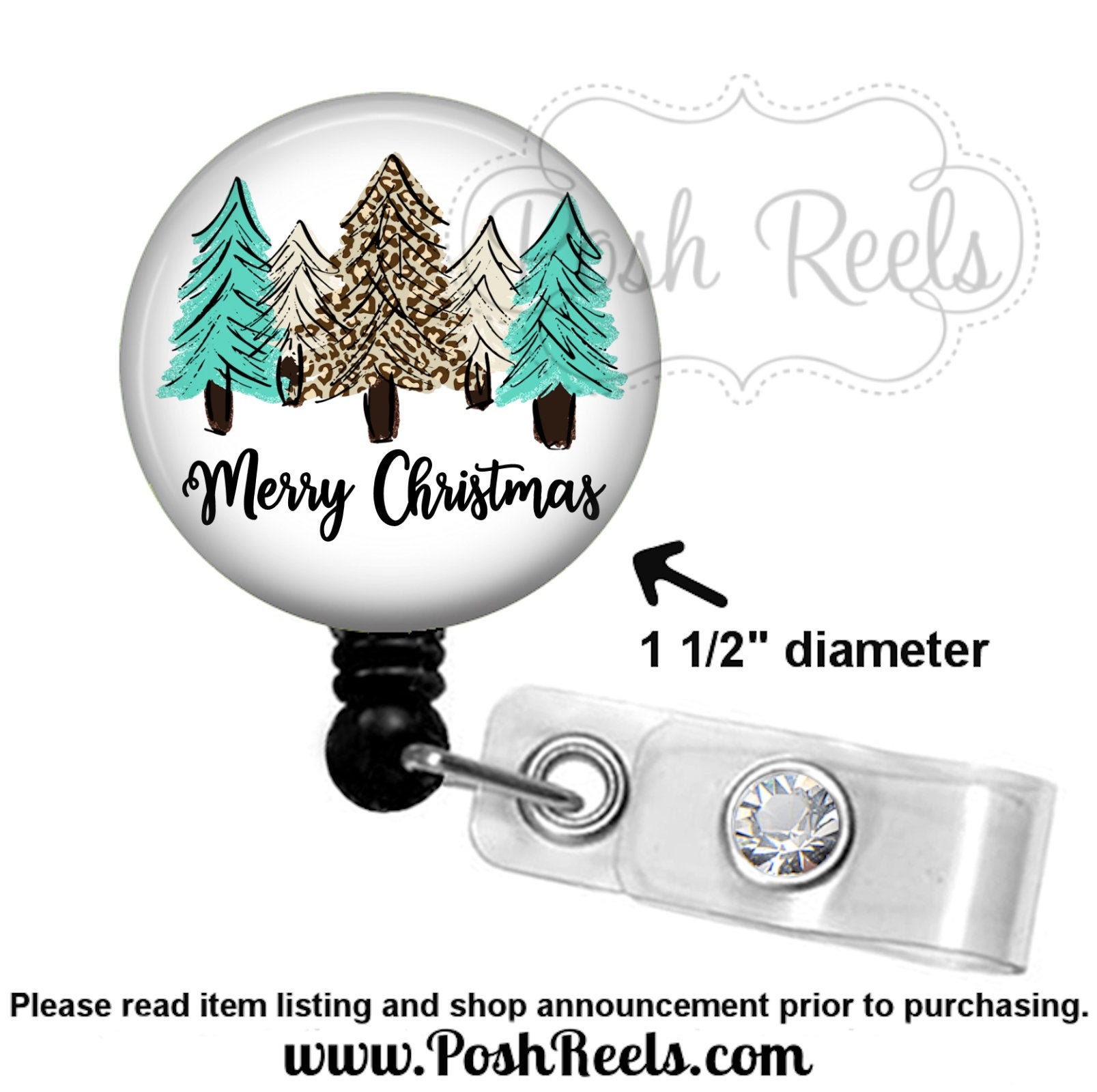 Christmas Tree Badge Reel Holiday Christmas Tree Badge Etsy
