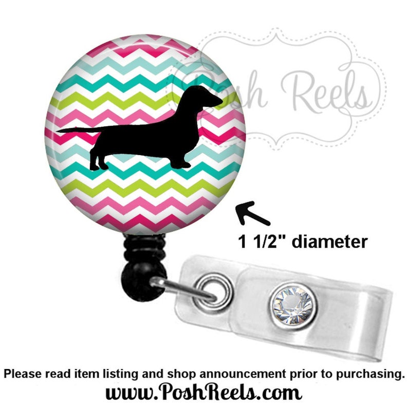 Dog Mama Badge - Dachshund Badge Reel - Weenie Dog Badge Reel, Stethoscope Tag, Carabiner, Lanyard - Want A Different Breed, Convo Me - 1155 