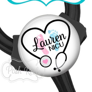 NICU Baby Feet Stethoscope ID Tag - L&D Stethoscope Tag - Fits All Stethoscopes At The Yoke - Stethoscope Tag - Nurse Stethoscope Tag - 1734