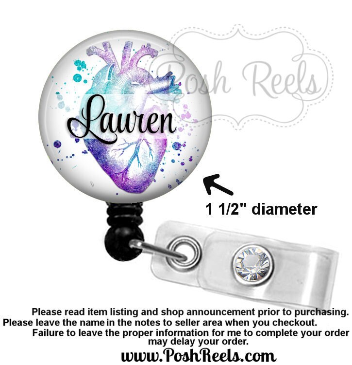 Anatomical Heart Badge Holder - Human Anatomy Badge Reel - Cardiac Nu…