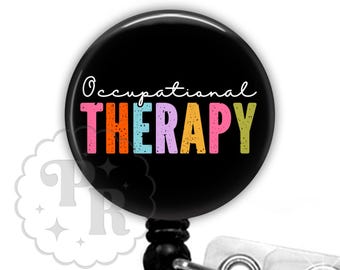Carrete de credencial de terapeuta ocupacional - Regalo para terapeuta ocupacional - Clip giratorio para credencial de terapeuta ocupacional - Mosquetón, cordón - 2546