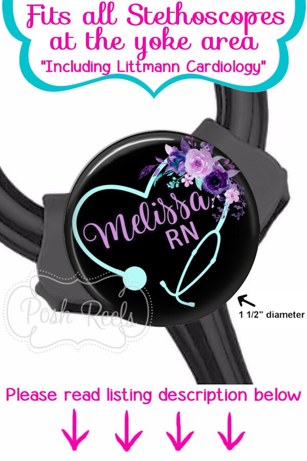 Floral Littmann Cardiology Stethoscope ID Tag - Fits All Stethoscopes…