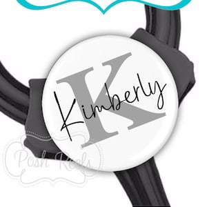 Personalized Stethoscope ID Tag - Custom Initial Yoke Style Cardiology Stethoscope ID Tag - Fits All Stethoscopes At The Yoke - 2171