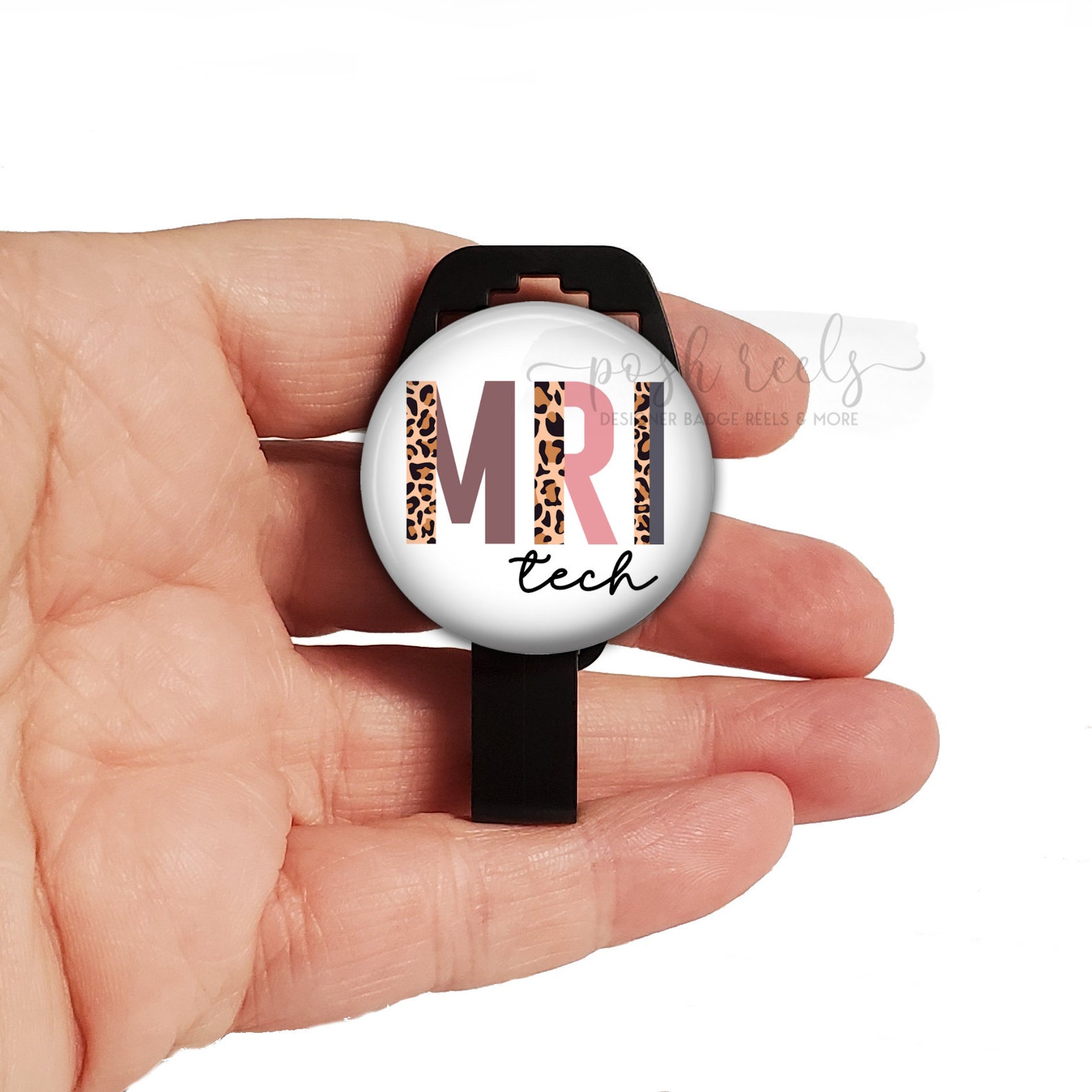 MRI Safe Retractable Badge Reel Leopard Print MRI Tech Badge Etsy