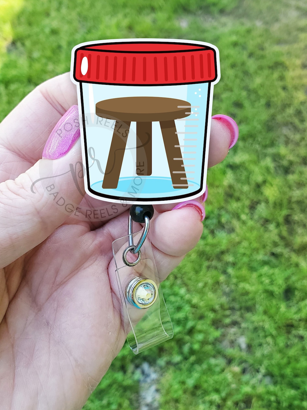 Funny Stool Sample Badge Reel, Funny Medical Humor Badge Reel ID Holder