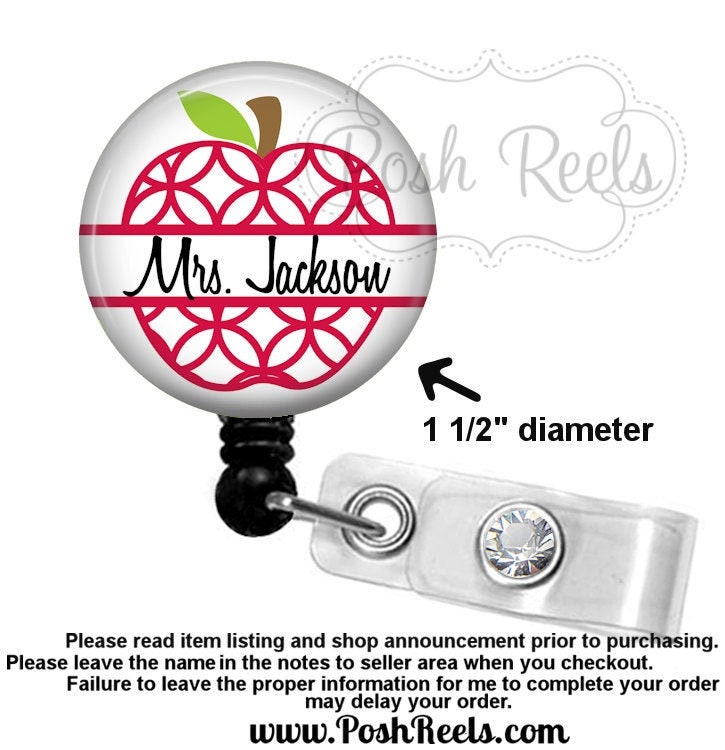 Apple Badge Reel - Apple Badge Holder, Stethoscope ID Tag, Carabiner …