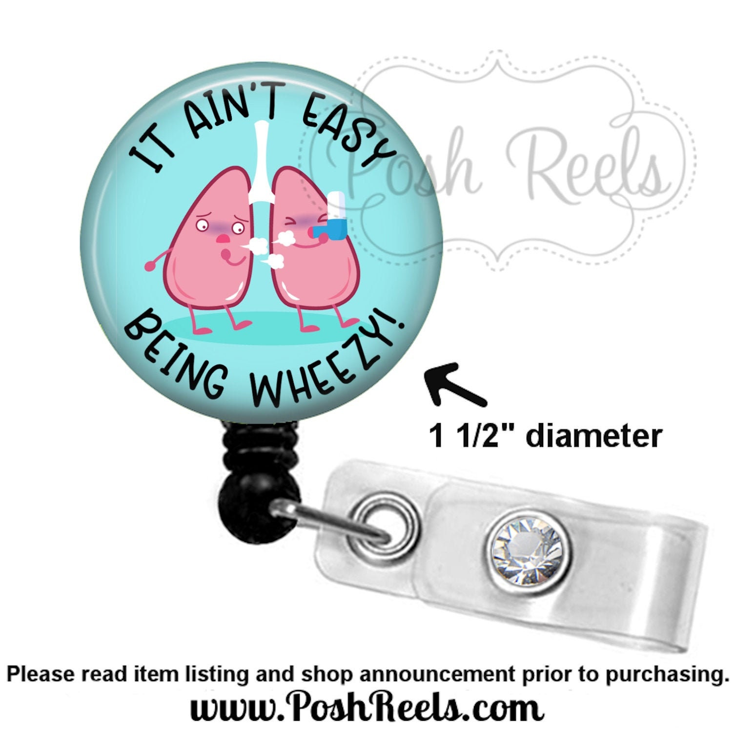 Respiratory Therapist Badge Reel - Lung Badge Reel Holder - RRT Badge…
