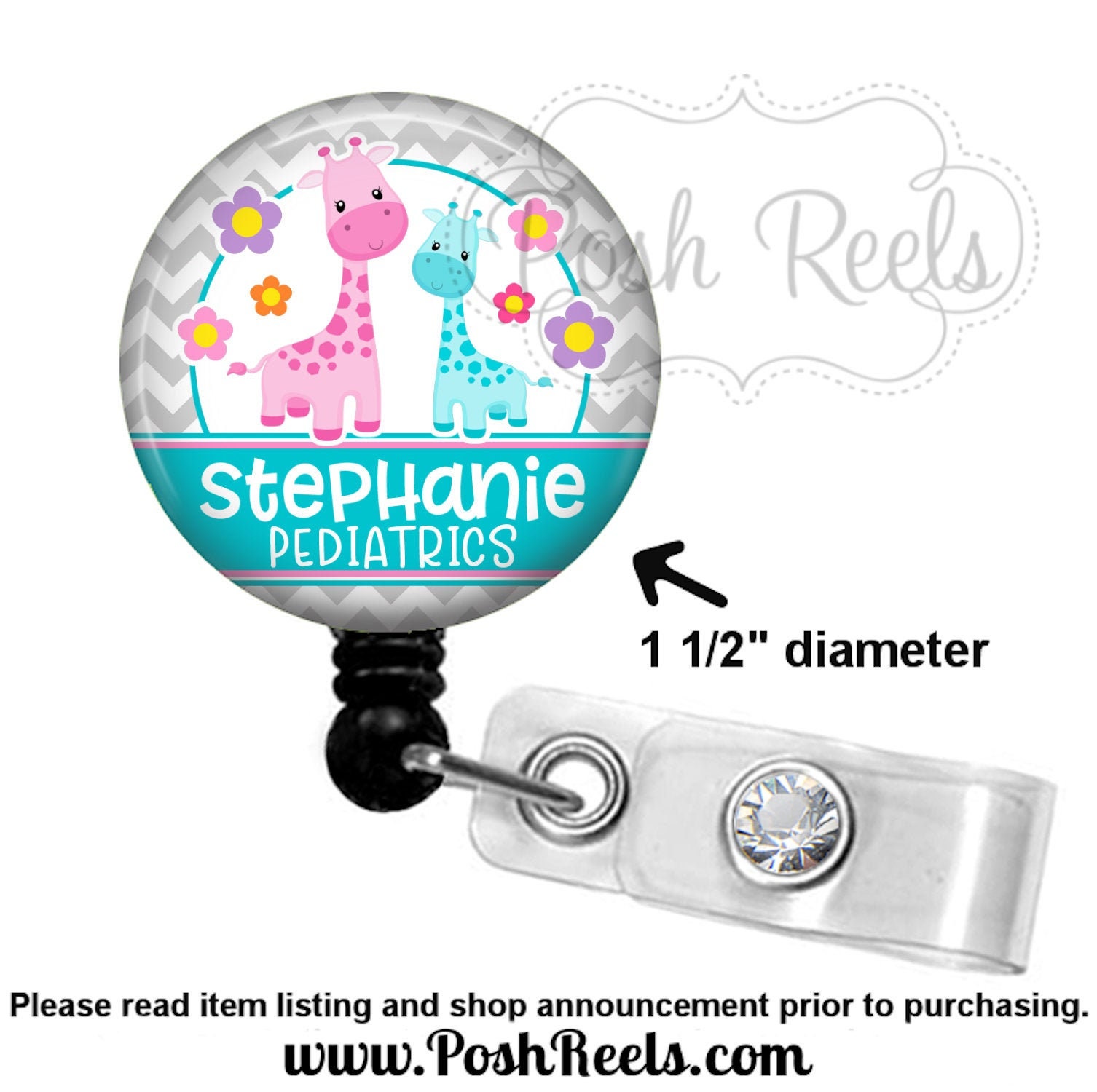 Giraffe Badge Reel - Pediatric Badge Reel Holder, L&D Badge, NICU Bad…