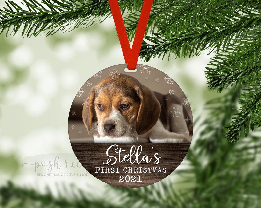 Puppies First Christmas Ornament Personalized Dog Picture Etsy