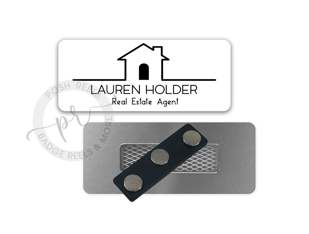 Personalized Real Estate Agent Name Badge 1.25 X Etsy