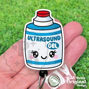 Cute Ultrasound Gel Badge Reel Badge Reel, Ultrasound Tech Badge Holder, Sonographer, Medical Badge Reel, Handmade Acrylic Badge Reel