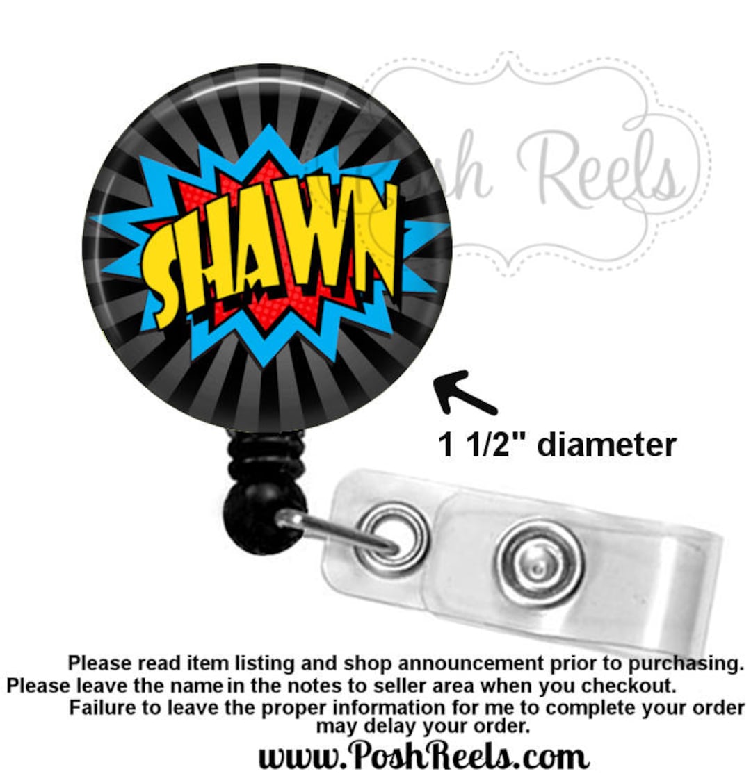 Masculine Badge Holder Comic Book Badge Reel Mens Badge Reel Comic