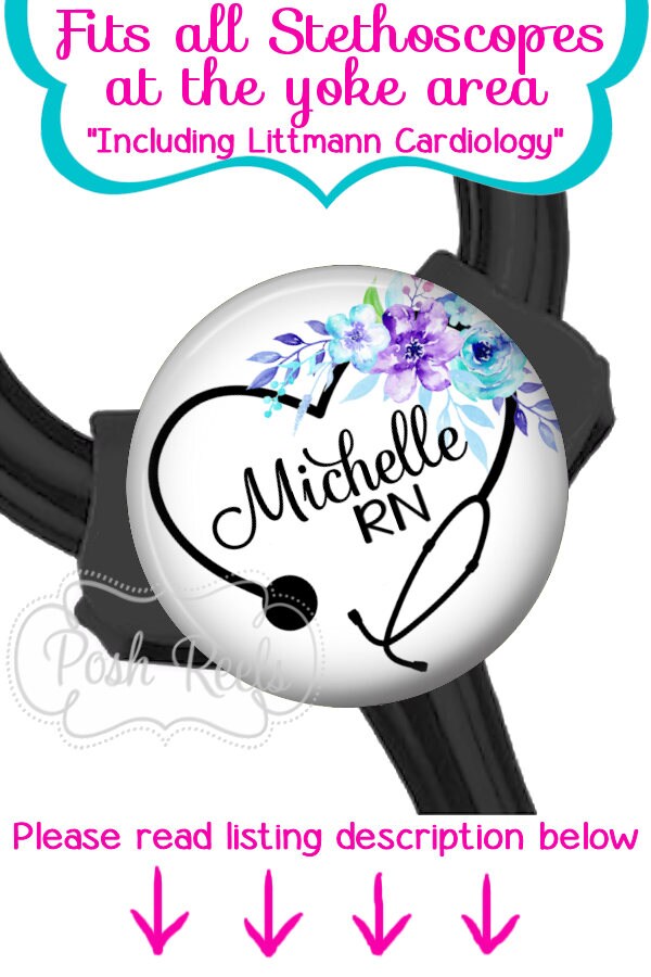 Floral Littmann Cardiology Stethoscope ID Tag - Fits All Stethoscopes…