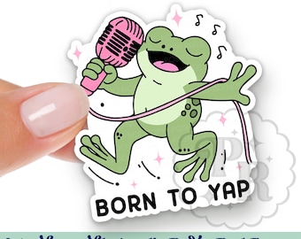 Funny "Born To Yap" Interchangeable Acrylic Badge Reel Topper - Funny Frog Acrylic Swappable Badge Reel Holder Topper, Nurse or Teacher Gift