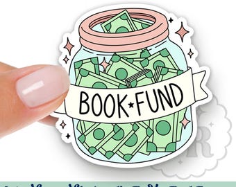 Book Fund Interchangeable Acrylic Badge Reel Topper - Cute Jar of Money Swappable ID  Topper for Book Lovers, Librarians, Teachers, Readers